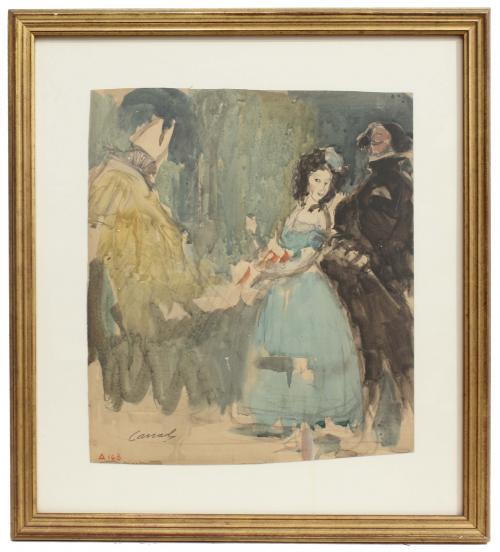 RICARD CANALS Y LLAMBI (1876-1931) "PAINTER AND HIS MODELS".