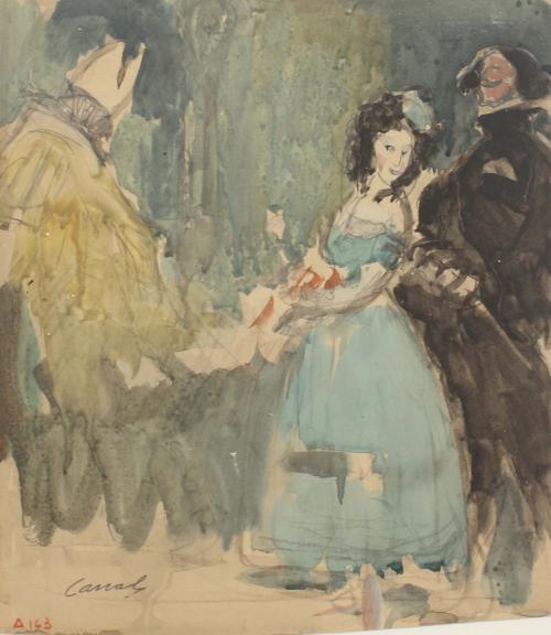 RICARD CANALS Y LLAMBI (1876-1931) "PAINTER AND HIS MODELS"