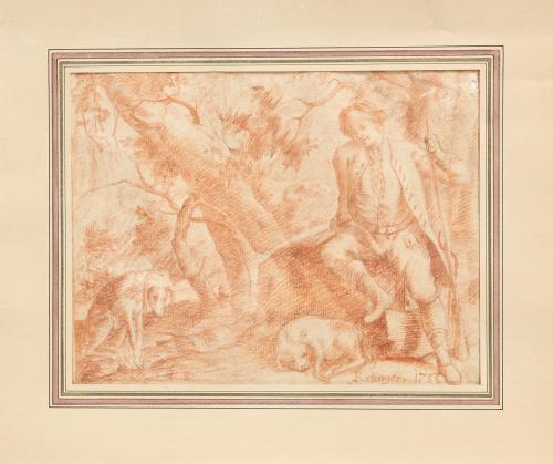 JOHANN ELIAS RIDINGER (1698-1767). "EL DESCANSO DEL CAZADOR", 1766.