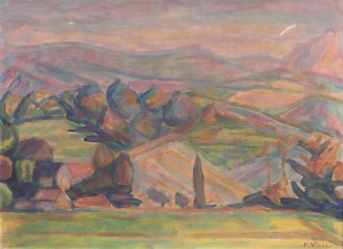 HERNANDO VIÑES (1904-1993). "LANDSCAPE".