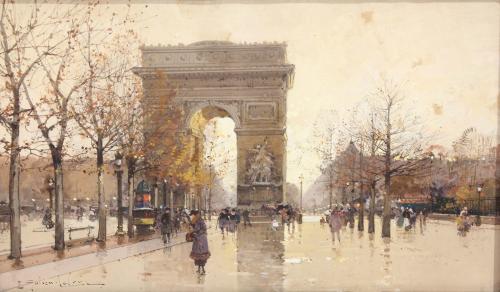 EUGÈNE GALIEN-LALOUE (1854-1941). "ARC DE TRIOMPHE, PARIS".