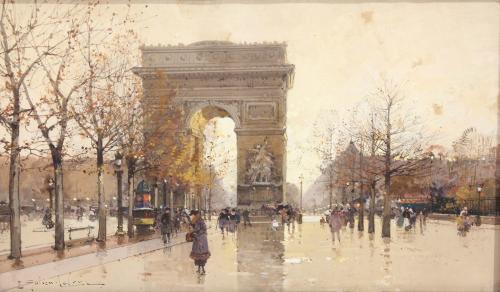 EUGÈNE GALIEN-LALOUE (1854-1941). "ARCO DEL TRIUNFO, PARÍS"