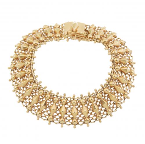 PULSERA EN MALLA DE ORO.