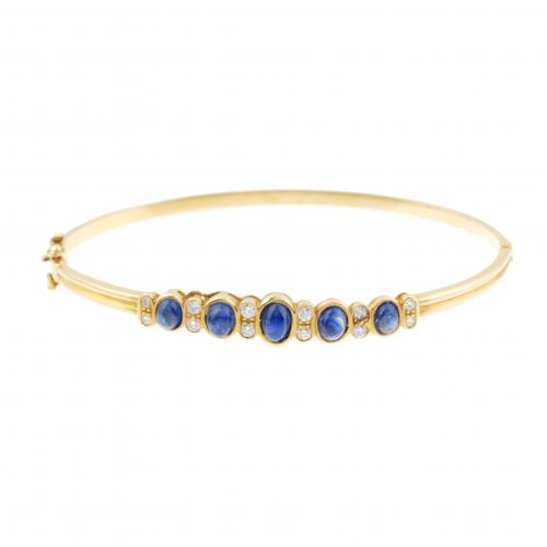 SAPPHIRE AND DIAMOND SLAVE BRACELET.