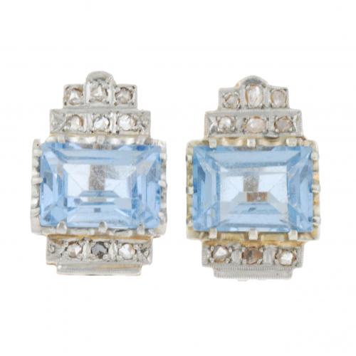 ART DECO TOPAZ EARRINGS. 