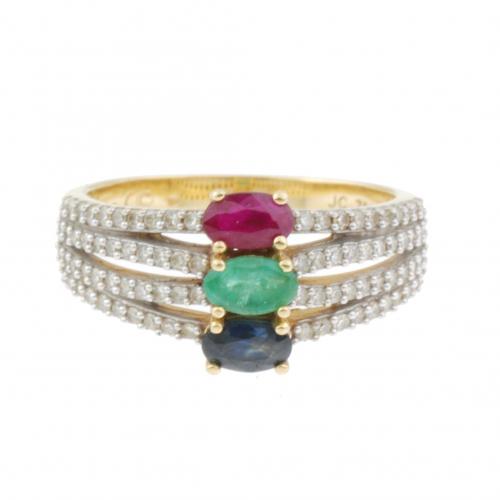 DIAMOND AND PRECIOUS STONE RING