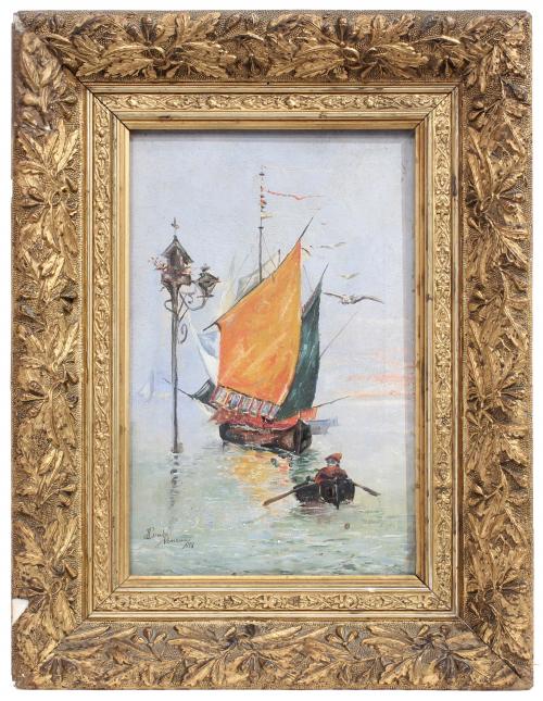 JOSÉ ESCUDÉ BARTOLI (1863-1898). "VENICE", 1888.