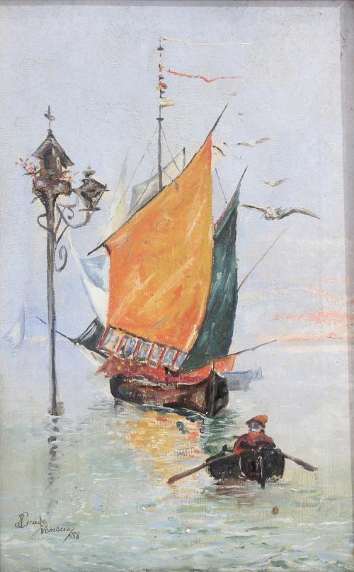 JOSÉ ESCUDÉ BARTOLI (1863-1898). "VENICE", 1888.