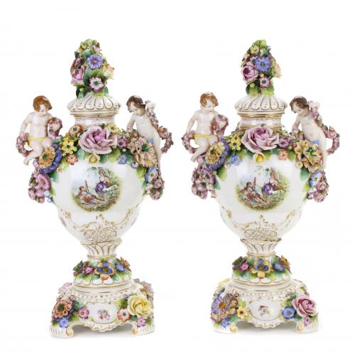 PAIR OF GERMAN VASES, MID C20th.