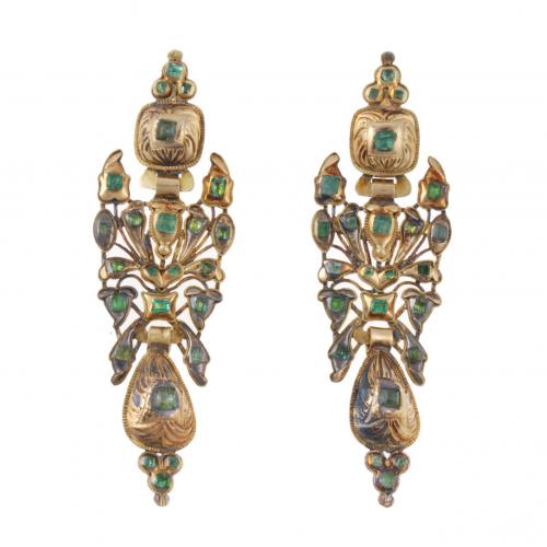  CATALAN DROP EARRINGS, END C18th.