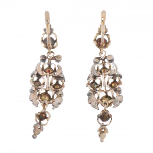 LONG DROP EARRINGS,  C19th.