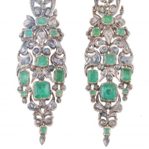 CATALAN DROP EARRINGS, C19th.