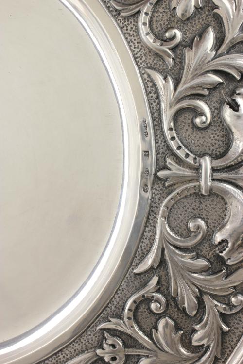 ORNAMENTAL SPANISH SILVER TRAY, MID C20th.