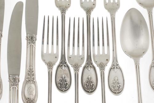 SET OF FRENCH MAISON ODIOT CUTLERY, MID C20th. 