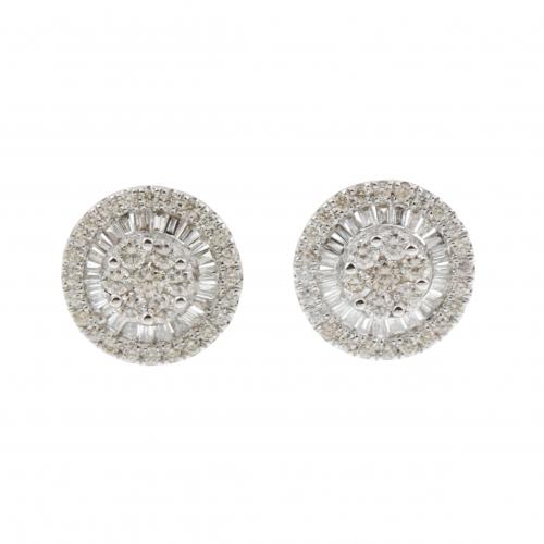 PENDIENTES ROSETÓN DE DIAMANTES.