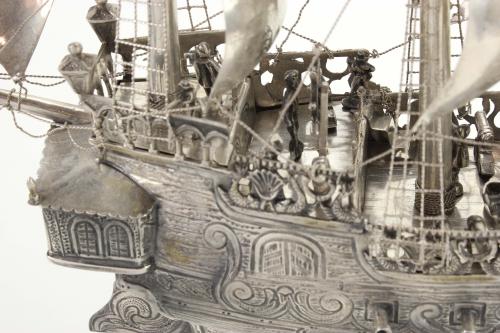 SPANISH SILVER SHIP, SECOND HALF C20th.