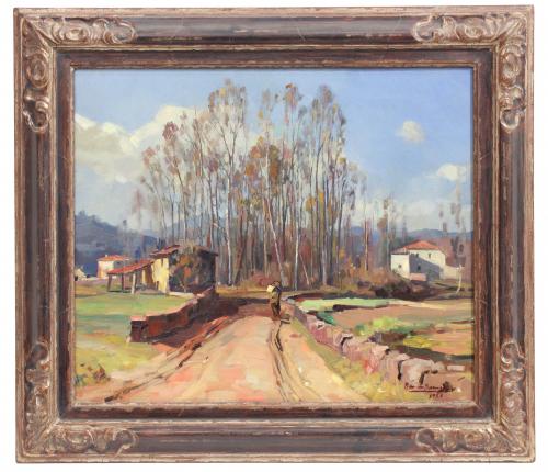 RAMON BARNADAS (1909/15-1981). "THE ROAD", OLOT, 1953.