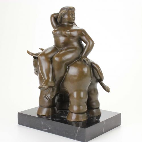 "MUJER Y TORO", FIGURA BOTERIANA, SIGLO XX.