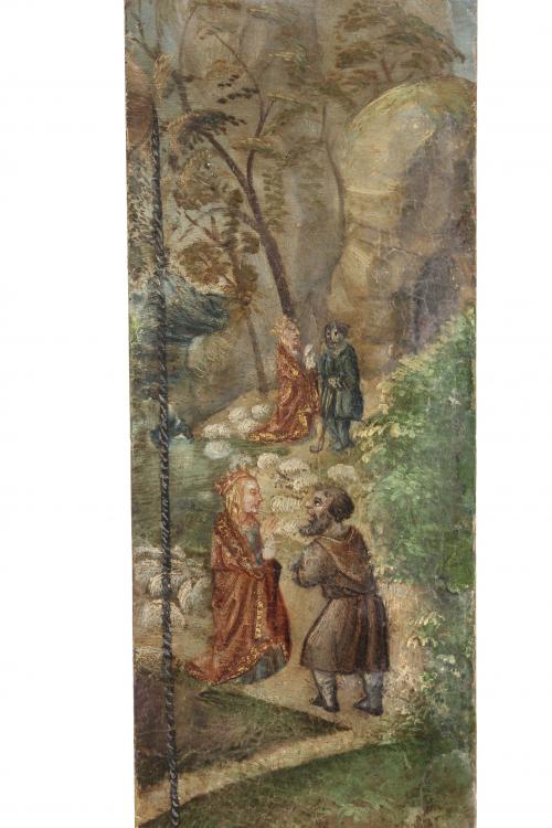 SPANISH SCHOOL, C16th. ALTAR PIECE FRAGMENT.