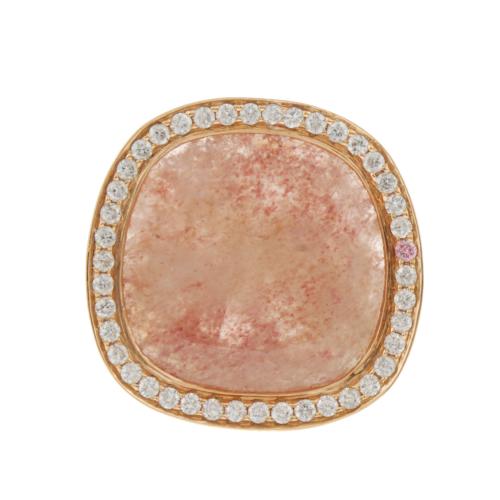 SORTIJA DE DIAMANTES Y CUARZO.
