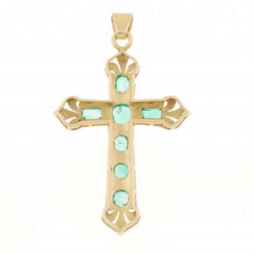 EMERALD CROSS PENDANT.