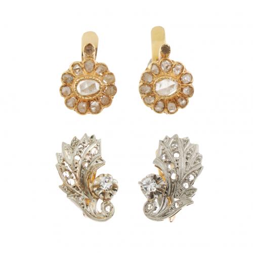 THREE PAIRS OF EARRINGS, EARLY C20th. 