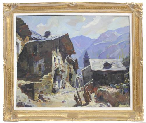 JOSEP SERRASANTA (1916-1998). "MOUNTAIN LANDSCAPE".