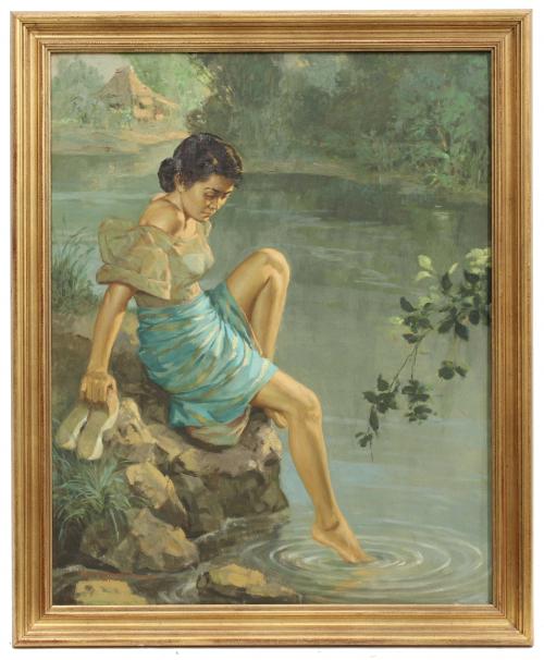 RICARDO B. ENRIQUEZ (1920). "YOUNG GIRL BY THE RIVER".