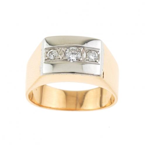 SORTIJA TIPO SELLO CON DIAMANTES.