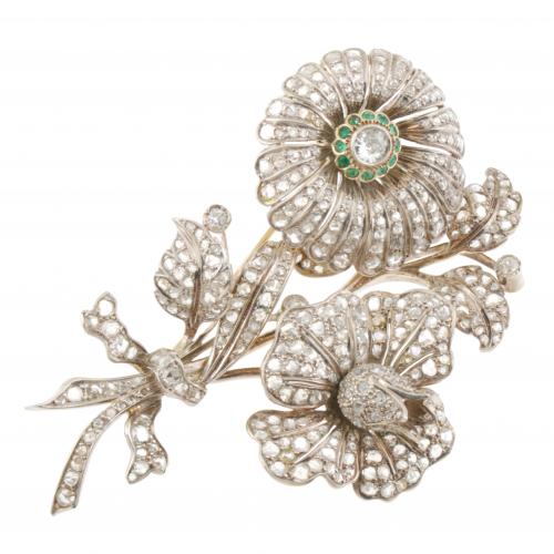 FLORAL BROOCH, END C19th.
