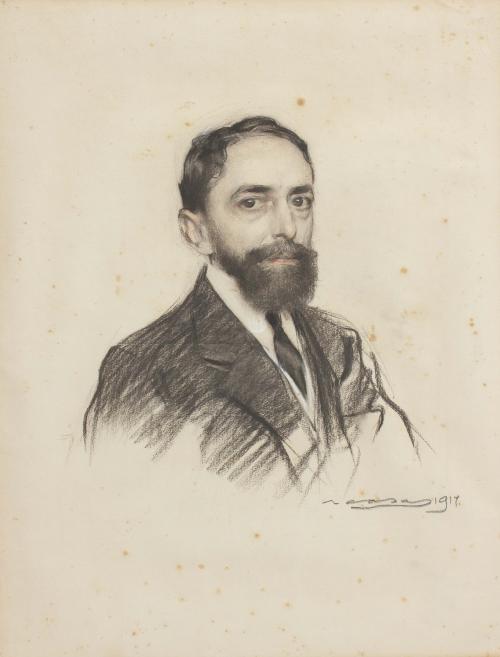 RAMÓN CASAS Y CARBO (1866-1932). "PORTRAIT OF A GENTLEMAN". 1917.