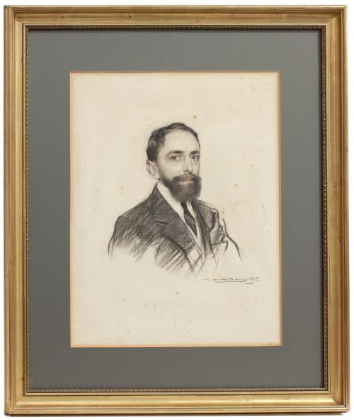 RAMÓN CASAS Y CARBO (1866-1932). "PORTRAIT OF A GENTLEMAN".