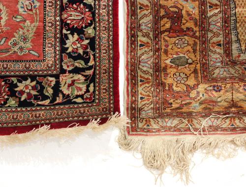 TWO SMALL CARPETS, END C19th AND EARLY C20th. 