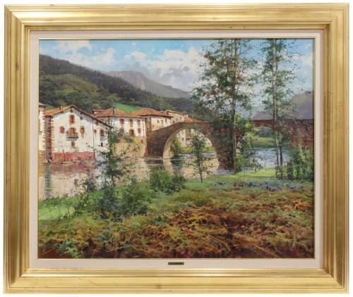ELÍAS GARRALDA ALZUGARAY (1926-2012). "THE BRIDGE AT SUMBILLA". 1989.