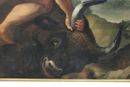 ESCUELA ESPAÑOLA, SIGLO XVIII. "HÉRCULES Y EL TORO DE CRETA