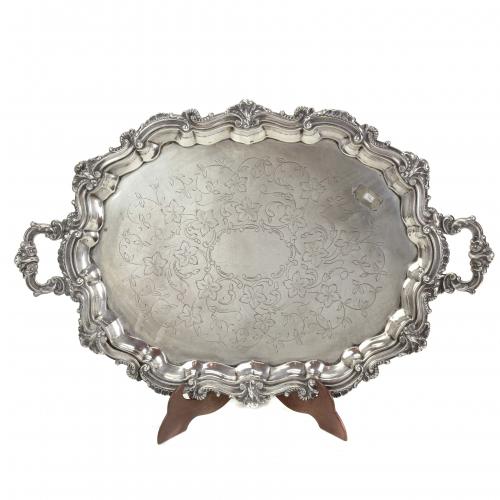 SPANISH SILVER TRAY, C20th.