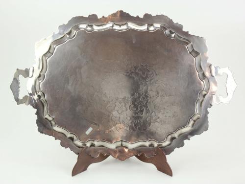 SPANISH SILVER TRAY, C20th.