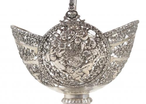 GERMAN SILVER OPENWORK CENTRE PIECE, LAST THIRD C19th - EAR