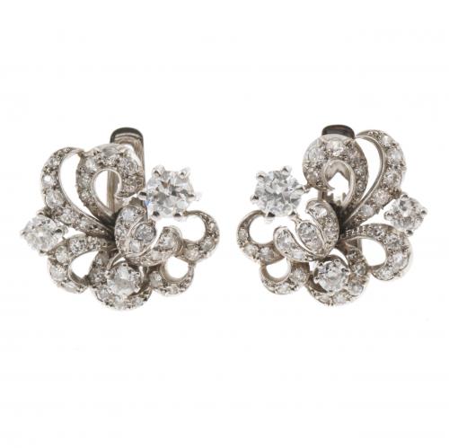 PENDIENTES CON DIAMANTES, AÑOS 40.