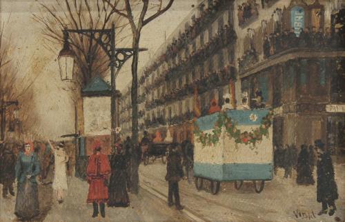 JOSEP VIDAL VIDAL (1876-1950). "PAREJA DE VISTAS DE PARIS".