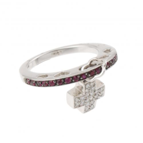 SORTIJA CON RUBÍES Y DIAMANTES.