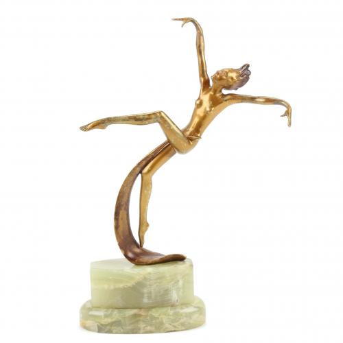 ESCUELA AUSTRIACA, PRIMER CUARTO SIGLO XX. "BAILARINA", ESCULTURA ART DÉCO.