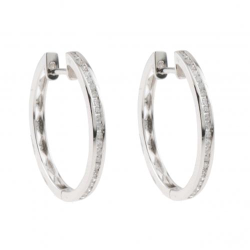 DIAMOND HOOP EARRINGS.