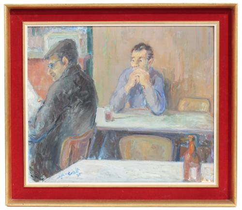 JAUME QUERALT (1949). "INTERIOR DE UN CAFÉ", 1975.