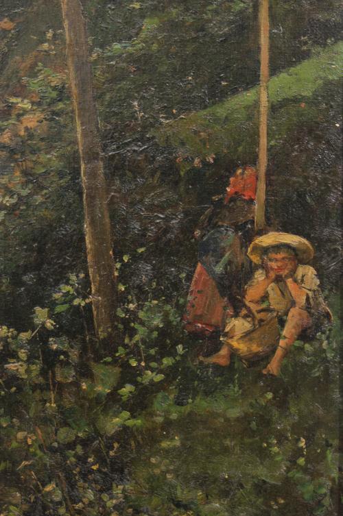 FRANCESC TORRESCASSANA (1845-1918). "PAISAJE FLUVIAL", 1884