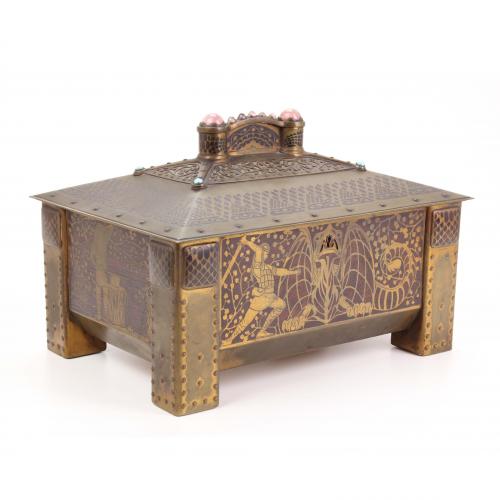 AFTER MODELS OF DE ERHARD & SÖHNE. GERMAN ART NOUVEAU  JEWELLERY BOX, EARLY C20th.
