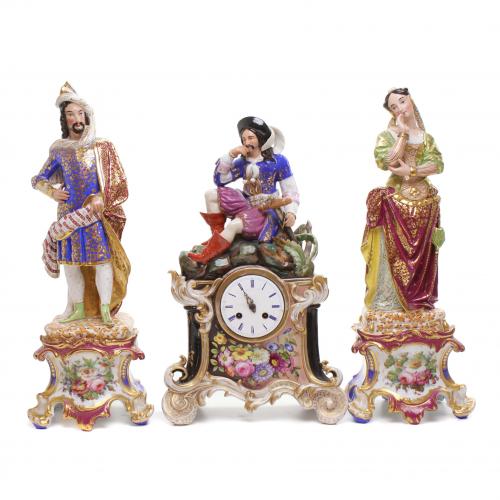 SPANISH TABLE LAMP WITH ACCOMPANYING ORNAMENTS, C 20th.