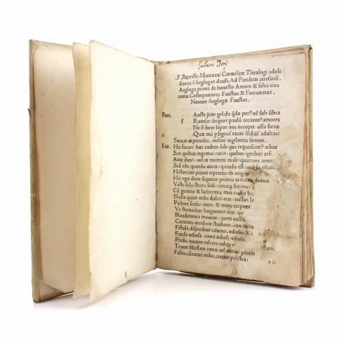 BATTISTA SPAGNOLI, TAMBIÉN LLAMADO BAPTISTA MANTUANUS (1447-1516) ÉGLOGAS [ADOLESCENTIA], 1498.