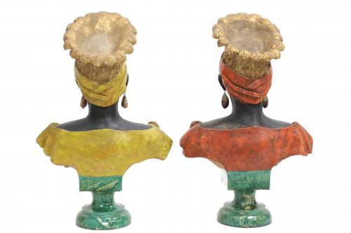 PAIR OF BLACKAMOOR BUSTS, FIRST HALF C20th.