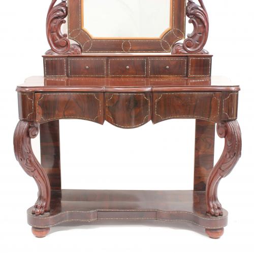 SPANISH CONSOLE WITH MIRROR, MID C20th.